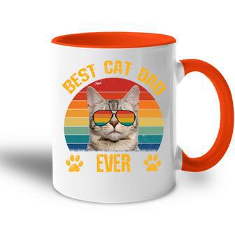 Lustige Katzeatertag Retrointage Papa Best Cat Dad Ever Tasse Zweifarbig - Geschenkecke