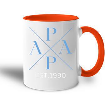 Lustiger Papa Est 1990 Papa Seit 1990 Papa Geburtsjahr 1990 Tasse Zweifarbig - Geschenkecke