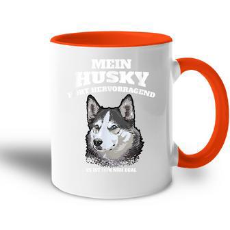 Mein Husky Hört Excellent Es Ist Im Nur Egal Gassi Tasse Zweifarbig - Geschenkecke