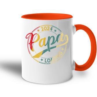 Papa 2024 Laden Papa Werden 2024 Retro Papa Est 2024 Tasse Zweifarbig - Geschenkecke