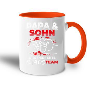 Papa & Sohn Das Perfekte Chaos Team -Atertag Bester Papa Tasse Zweifarbig - Geschenkecke