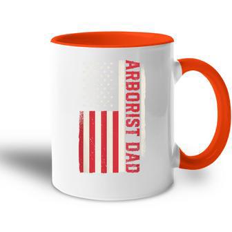 Patriotische Holzbearbeitung Holzarbeiter Arborist Papa Amerikanische Flagge Tasse Zweifarbig - Geschenkecke