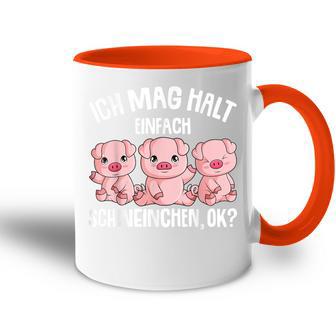 Pigs Ich Mag Halt Schweinchen Tasse Zweifarbig - Geschenkecke