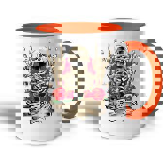 Lets Rock & Roll Esqueleto Manointage Retro Rock Concierto Accent Mug - Regaloses