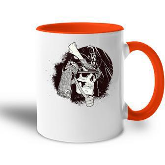 Samurai Cráneo Y Sol Estilo De Pintura Japonesa Bushido Accent Mug - Regaloses