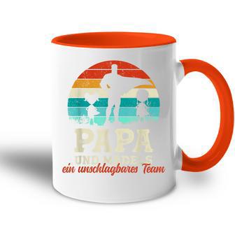 Team Papa Tochter Zwei Kinderatertag Bester Super Papa Tasse Zweifarbig - Geschenkecke