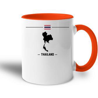 Thailändische Flagge Mit Landkarte Und Name Des Landes Thailand Tasse Zweifarbig - Geschenkecke