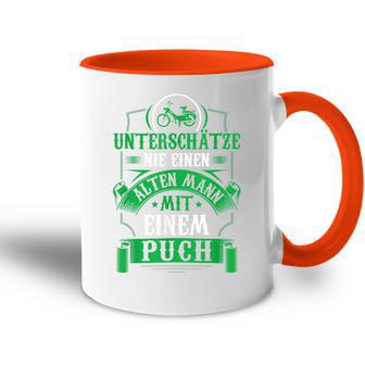 Underestimate Sie Niemals Einen Old Mann Mit Einem Puch Moped Underestimate Tasse Zweifarbig - Geschenkecke