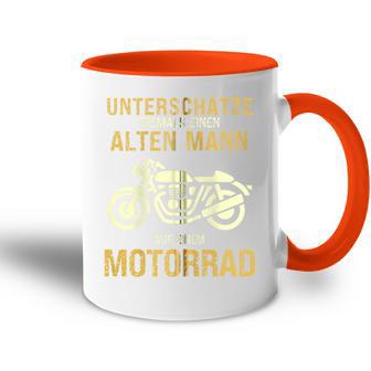 Unterschätze Niemals Alten Mann Motorrad Opa Papa Geschenk Kapuzenjacke Tasse Zweifarbig - Geschenkecke