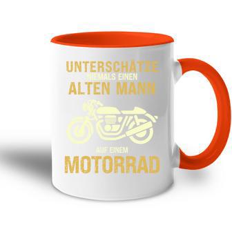 Unterschätze Niemals Alten Mann Motorrad Opa Papa Geschenk Tasse Zweifarbig - Geschenkecke