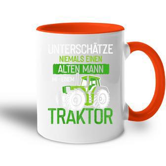 Unterschätze Niemals Einen Alten Mann Mit Einem Traktor Opa Tasse Zweifarbig - Geschenkecke