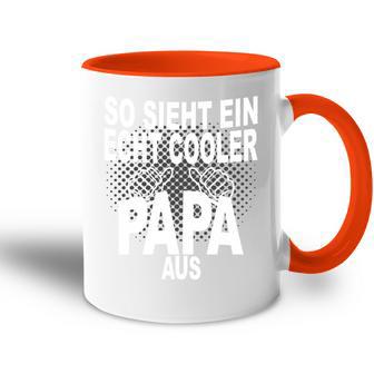 Vater Bester Papa Spruch Cooler Papa Stolzerater Tasse Zweifarbig - Geschenkecke