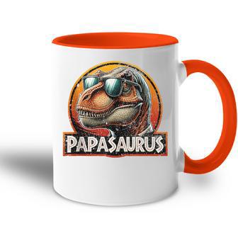 Vatertag Lustiger Papasaurus T Rex Dinosaurier Papa Familie Tasse Zweifarbig - Geschenkecke