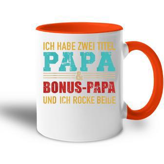 Zwei Titel Papa Und Bonus Papa Und Rocke Sie Bothintage Tasse Zweifarbig - Geschenkecke