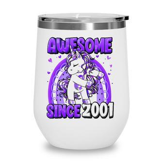 21 Years Old Unicorn Flossing 21St Birthday Girl Unicorn Wine Tumbler - Seseable