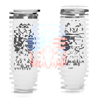 American Bald Eagle Usa Flag 4Th Of July Eagle Usa Tee Wine Tumbler - Seseable