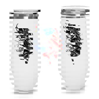 American Flag Fishing Patriotic Fisher Gift Fishing Lovers Wine Tumbler - Seseable