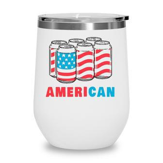 American Funny 4Th Of July Beer Patriotic Usa Flag Merica Wine Tumbler - Seseable