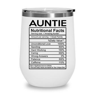 Auntie Gift Auntie Nutritional Facts Wine Tumbler - Seseable