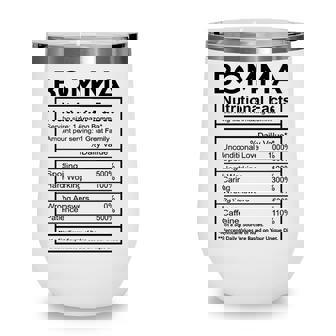 Bomma Grandma Gift Bomma Nutritional Facts Wine Tumbler | Seseable CA