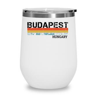 Budapest Retro Vintage Stripes Gift Wine Tumbler - Seseable