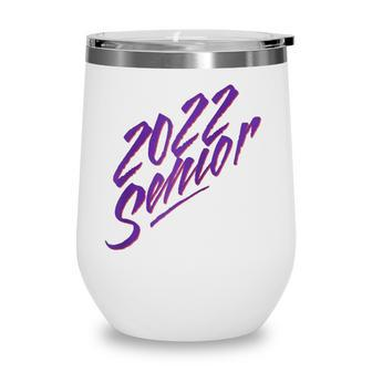 Class Of 2022 Senior Retro 80S Dancing Style Graduate Grads Raglan Baseball Tee Wine Tumbler - Seseable