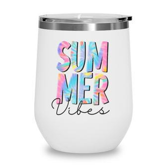 Colorful Design Summer Vibe For You Wine Tumbler - Seseable