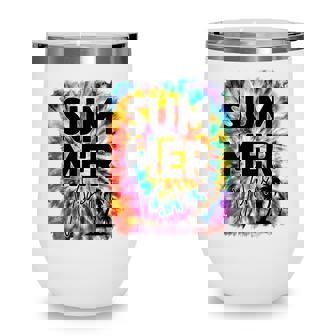 Colorful Summer Vibe For Everybody Retro Summer Beach Wine Tumbler | Seseable CA