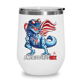 Dinosaur American Flag 4Th Of July Amerisaurusrex Essential Wine Tumbler - Seseable