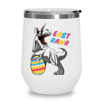 Easter Trex For Kids Boys Dinosaur Bunny Eastrawr Wine Tumbler - Seseable