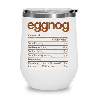 Eggnog Nutrition Facts Funny Thanksgiving Christmas Food Wine Tumbler - Seseable