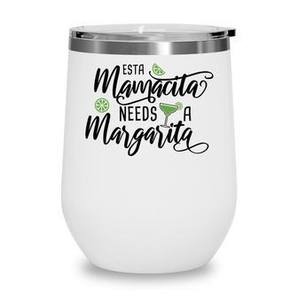 Esta Mamacita Needs A Margarita Black Wine Tumbler | Seseable UK