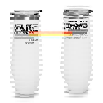 France Republique Francaise Vintage Retro Stripes Wine Tumbler | Seseable UK