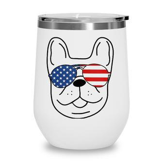 French Bulldog 4Th Of July Independence Day Wine Tumbler - Seseable