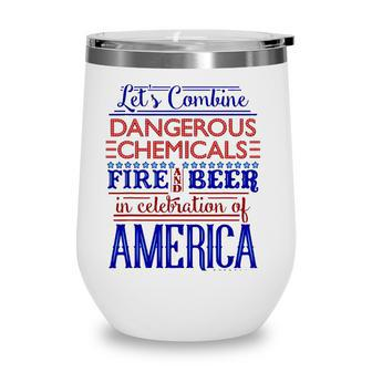 Funny 4Th Of July Independence Day Beer Fireworks Lt Wine Tumbler - Seseable