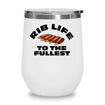 Funny Bbq Accessory Gift Idea For Dad Meat Smoking Rib Lover Wine Tumbler - Seseable