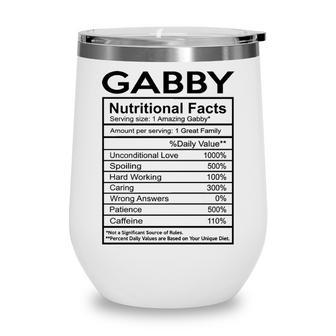 Gabby Grandma Gift Gabby Nutritional Facts Wine Tumbler - Seseable
