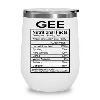 Gee Grandma Gift Gee Nutritional Facts Wine Tumbler - Seseable