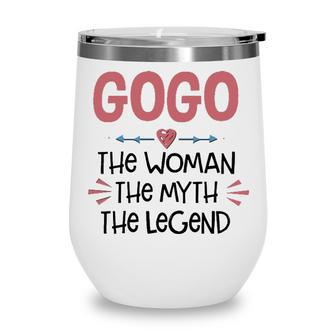 Gogo Grandma Gift Gogo The Woman The Myth The Legend Wine Tumbler - Seseable