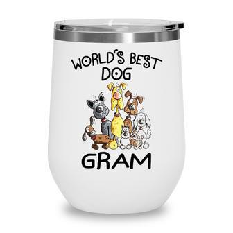 Gram Grandma Gift Worlds Best Dog Gram Wine Tumbler - Seseable