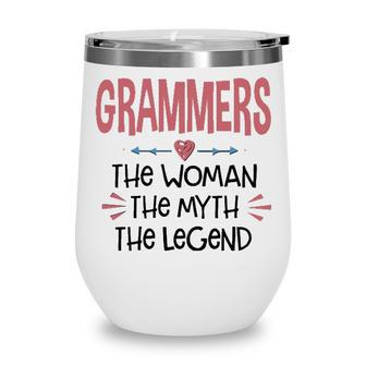 Grammers Grandma Gift Grammers The Woman The Myth The Legend Wine Tumbler - Seseable