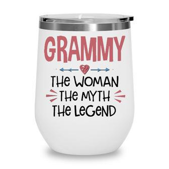 Grammy Grandma Gift Grammy The Woman The Myth The Legend Wine Tumbler - Seseable