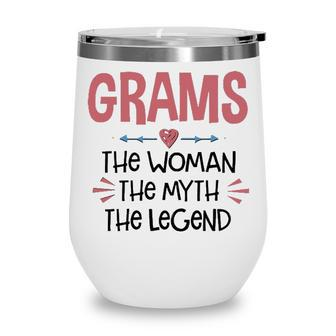 Grams Grandma Gift Grams The Woman The Myth The Legend Wine Tumbler - Seseable