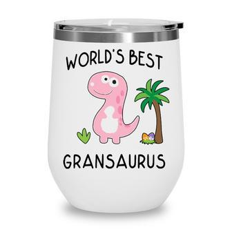 Gran Grandma Gift Worlds Best Gransaurus Wine Tumbler - Seseable
