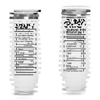 Grancy Grandma Gift Grancy Nutritional Facts Wine Tumbler | Seseable CA