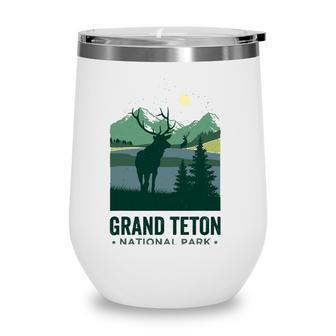 Grand Tetonsvintage Elks Grand Teton National Park Wine Tumbler - Seseable