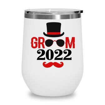 Groom 2022 Groom Bachelor Party Red Black Wine Tumbler - Seseable