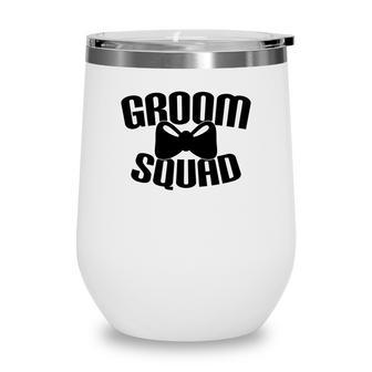 Groom Squad Groom Bachelor Party Black Wine Tumbler - Seseable