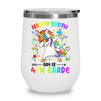 Happy 100 Days Of 4Th Grade Shirt Girls Unicorn Lover Gift T-Shirt Wine Tumbler - Seseable