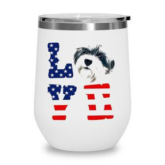 Havanese Love Dog American Flag 4Th Of July Usa Wine Tumbler - Seseable